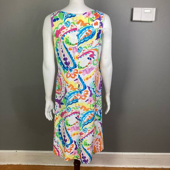 Lauren Ralph Lauren Dress Size 10 Colorful Sleeveless Wrap coastal summer - Picture 5 of 12